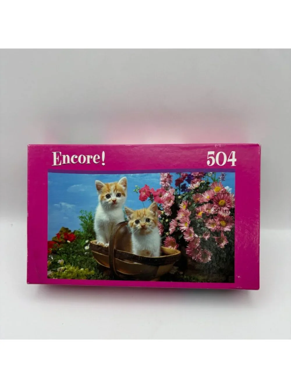 Encore! Twin Kittens Jigsaw Puzzle 504 Pieces Cats Flowers NEW